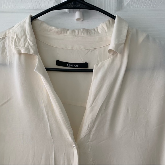 Quince women's Washable Stretch Silk Notch Collar Blouse Sz M - Picture 8 of 8